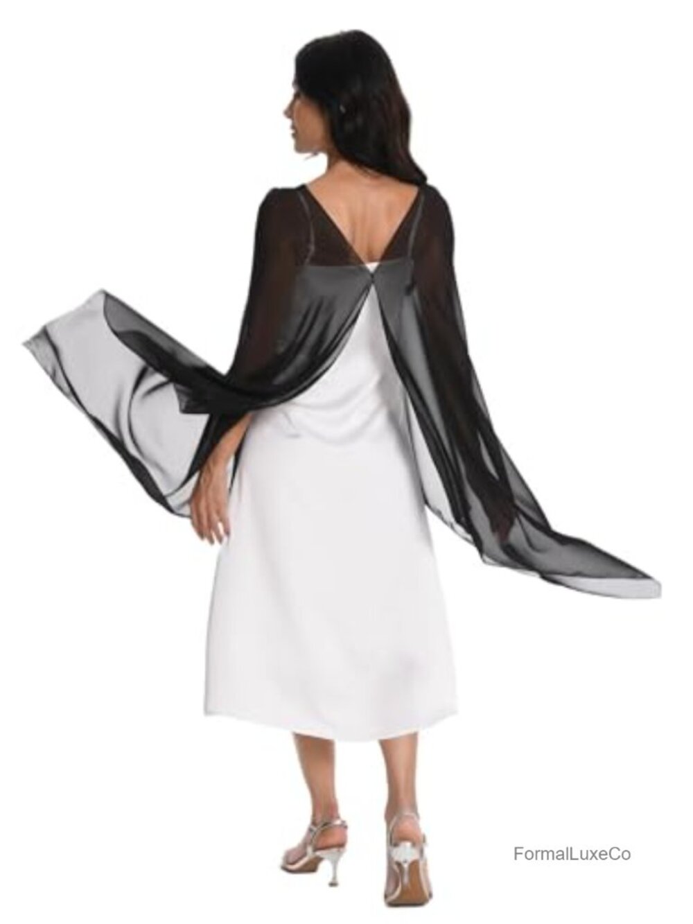 Chiffon Capelet Shawl Wrap for Wedding Evening Party Cover Up